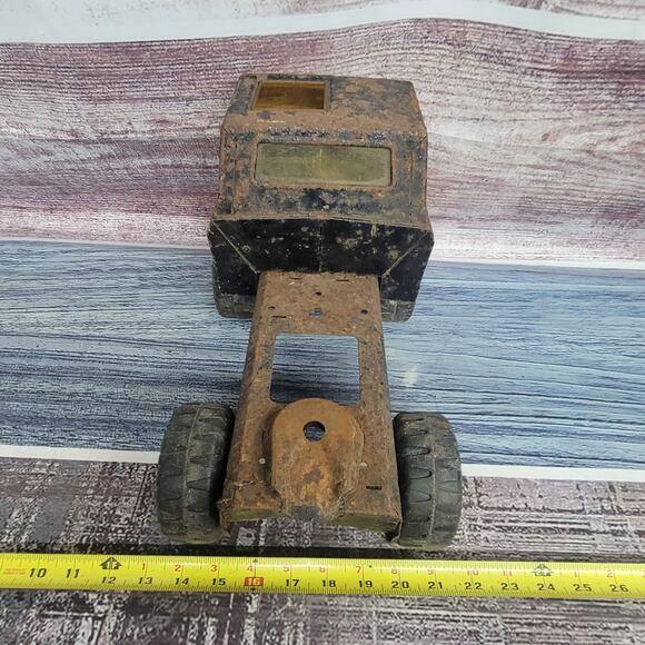 Vintage Tonka pressed steel large cabover semi parts/repair black/blue - Picture 8 of 9